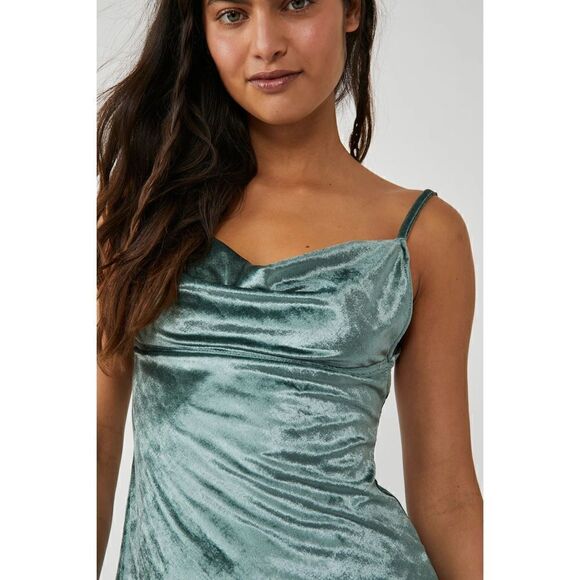 Free People Intimately Women's Backless All Night Velvet Evergreen Tunic S NWT - Picture 3 of 6